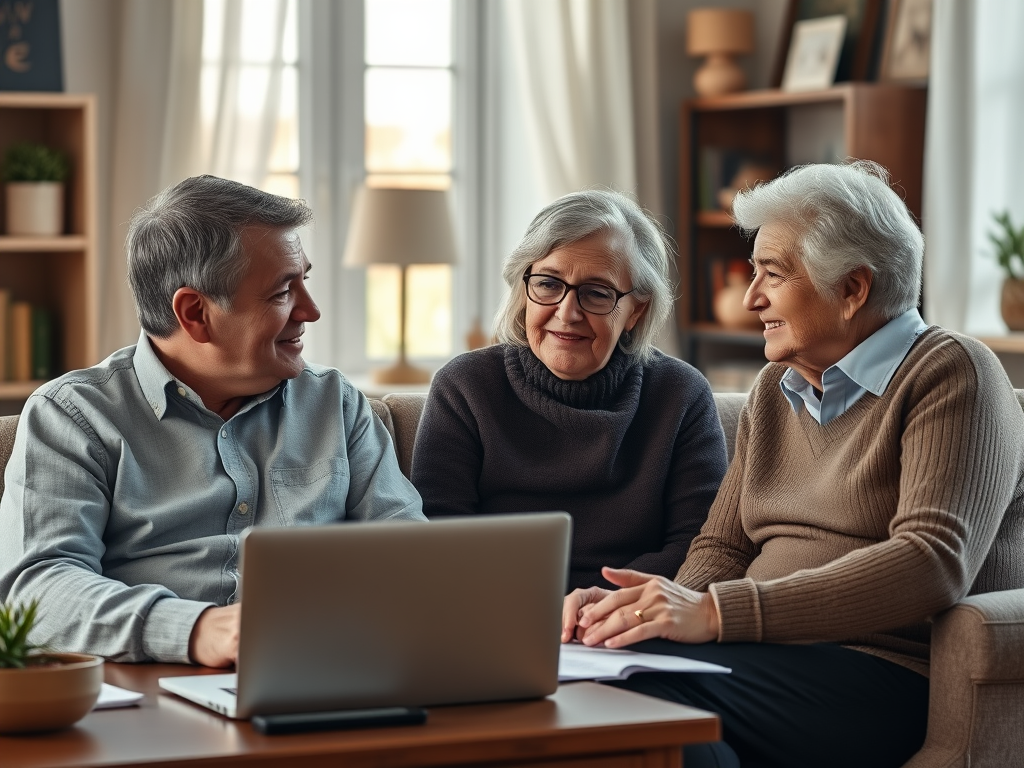 middle aged couple enjoying a financial and retirement coaching session with their financial coach.