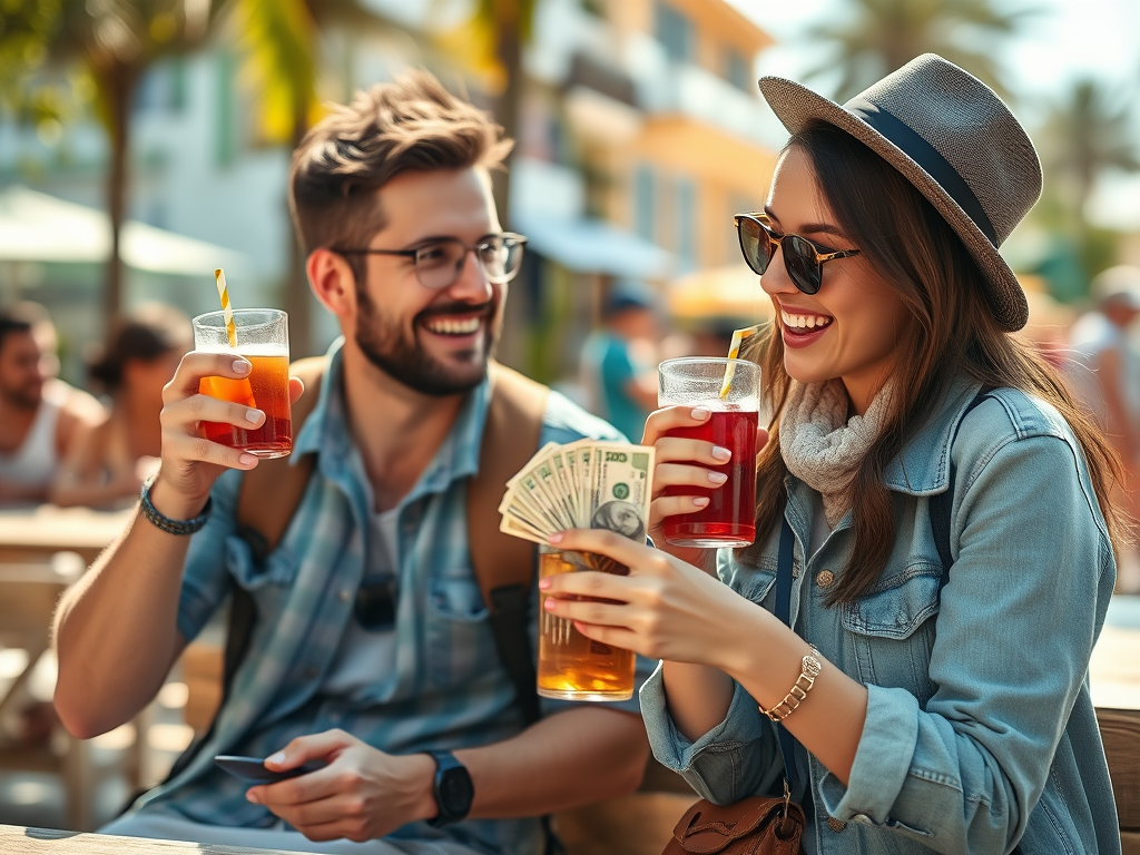 Image of couple enjoying travelling and earning additional income from their home based travel agency business.